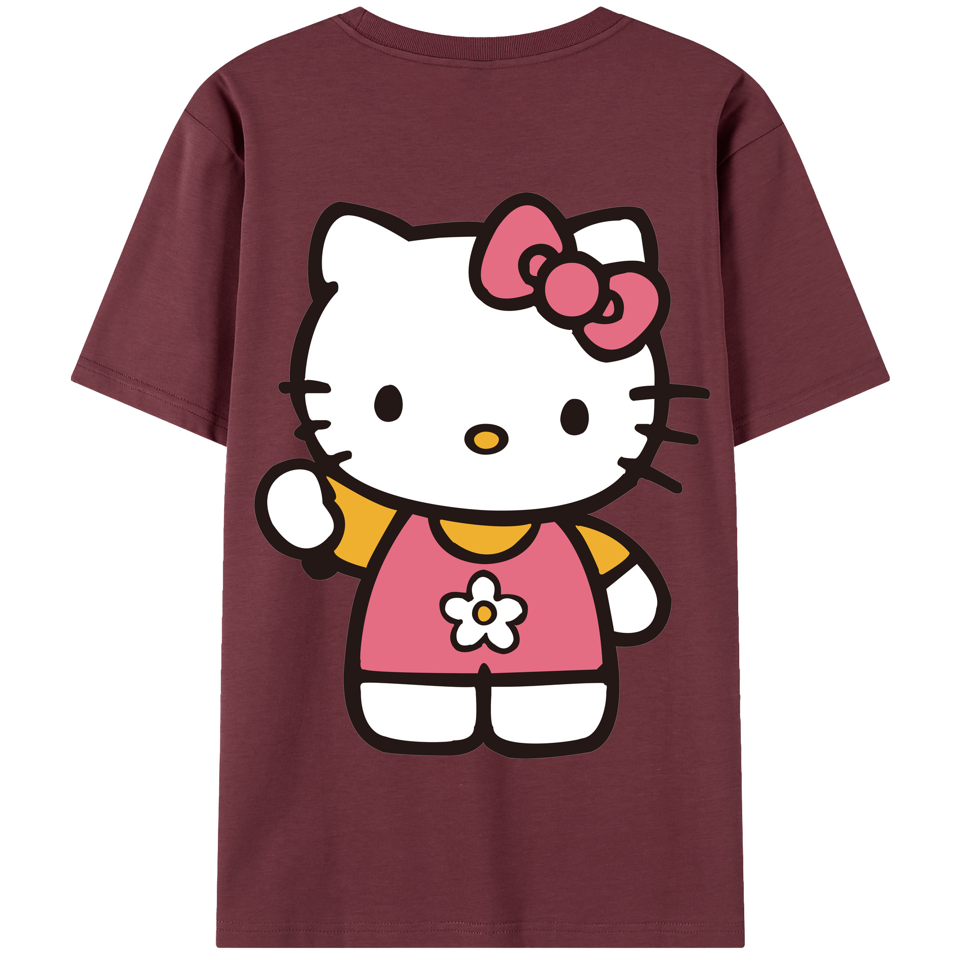 （画像用） Hello Kitty ハローキティ 綿100％半袖Tシャツ（背面プリント）